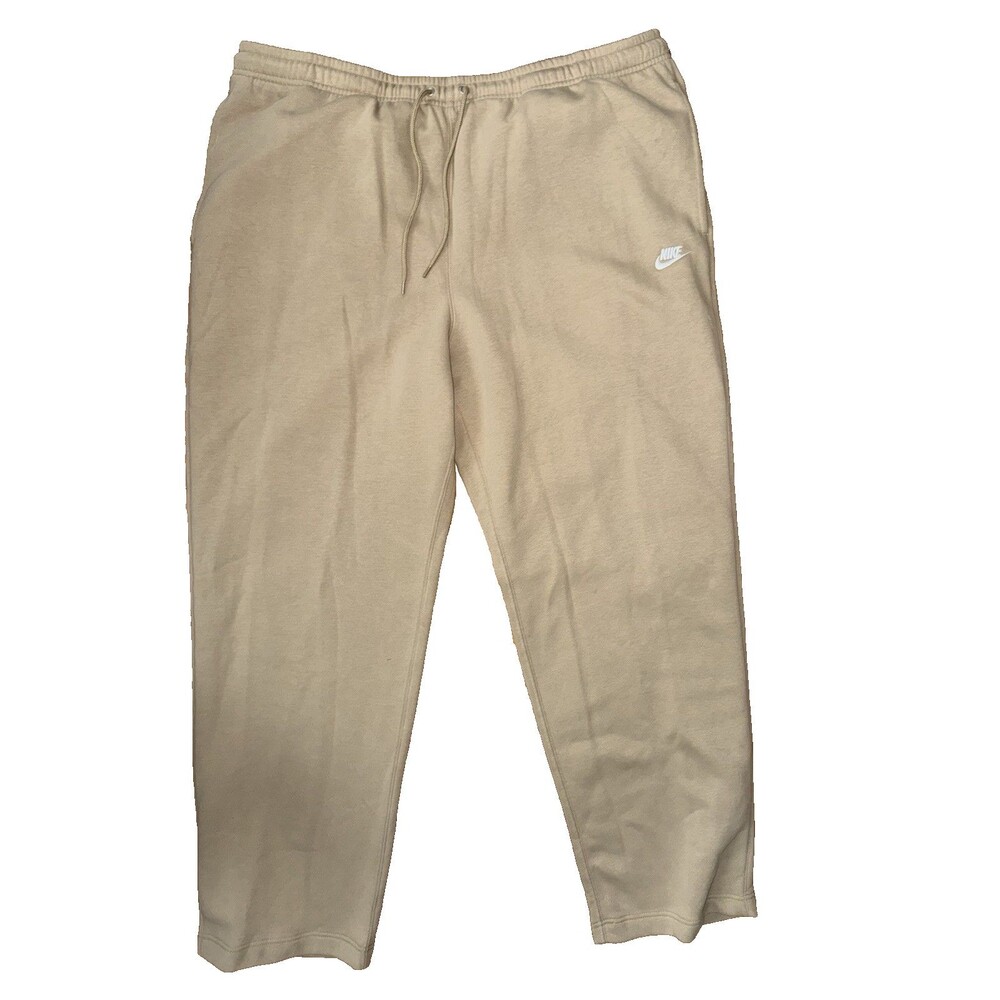 Nike Sportswear Club Open Hem Fleece Pants Beige White Men's 2XL FN3730-297
